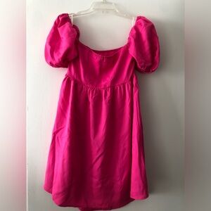 Shein VCAY Puff Sleeve Square Neck Dress